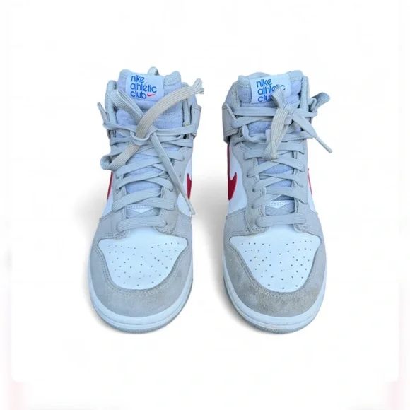 Nike Dunk High SE Athletic Club Light Smoke Grey Gym Red DH9750-001 GS Size 8W - Picture 4 of 8